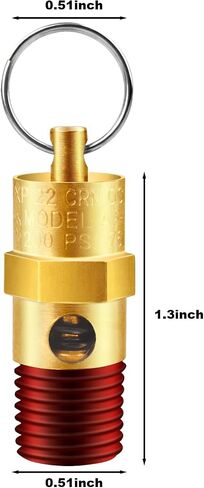 LSTOPGO 2 قطع 1/4 ''ذكر NPT ضاغط الهواء صمام تخفيف الضغط صمام الأمان النحاسي صمام فحص ضاغط الهواء (150 رطل لكل بوصة مربعة) in Kuwait