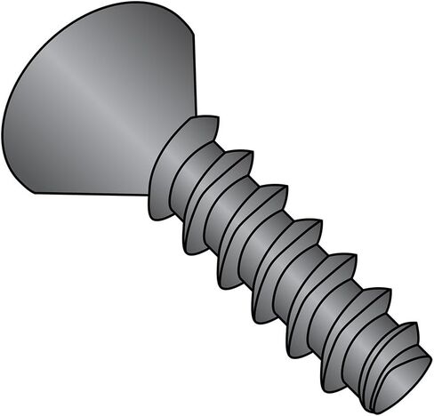 Small Parts 0405LPFB Steel Thread Rolling Screw for Plastic, Black Oxide Finish, 82 Degree Flat Head, Phillips Drive, #4-20 Thread Size, 5/16" Length (Pack of 100) in Saudi Arabia