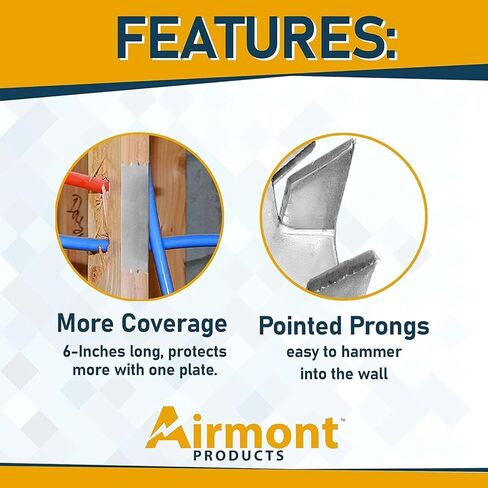 عبوة مختلطة: (10 قطع) لوحات أظافر 6 انش، (25 قطعة) 2.5 انش، فولاذ مجلفن قياس 16، تحمي السباكة والأسلاك وشوكات مدببة حادة، لوحة حماية ضد المسامير الخشبية in Kuwait