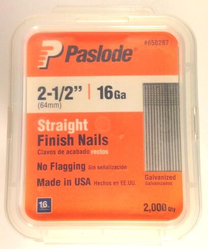 Paslode, 650287, Finish Nail, 16 ga, 2-1/2 in, PK2000 in Saudi Arabia