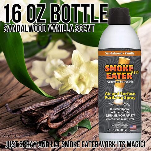Smoke Eater Pro 16 oz Commercial Strength Fabric Odor Eliminator - Eradicates the Toughest Odors from any Apartment, Airbnb, Car - No More Smoke or Bad Food Smells Left Behind (Black Glacier) in Kuwait