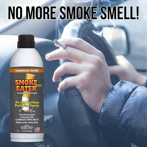Smoke Eater Pro 16 oz Commercial Strength Fabric Odor Eliminator - Eradicates the Toughest Odors from any Apartment, Airbnb, Car - No More Smoke or Bad Food Smells Left Behind (Black Glacier) in Kuwait