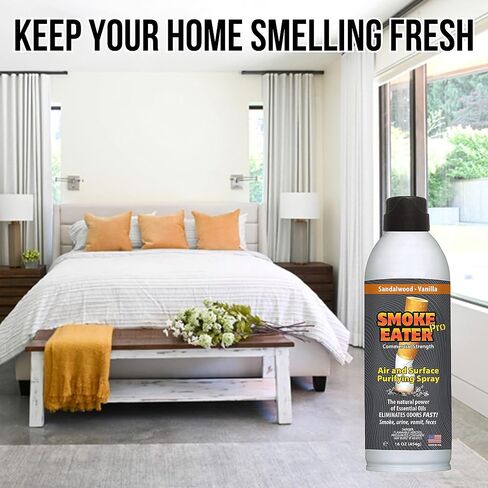 Smoke Eater Pro 16 oz Commercial Strength Fabric Odor Eliminator - Eradicates the Toughest Odors from any Apartment, Airbnb, Car - No More Smoke or Bad Food Smells Left Behind (Black Glacier) in Kuwait
