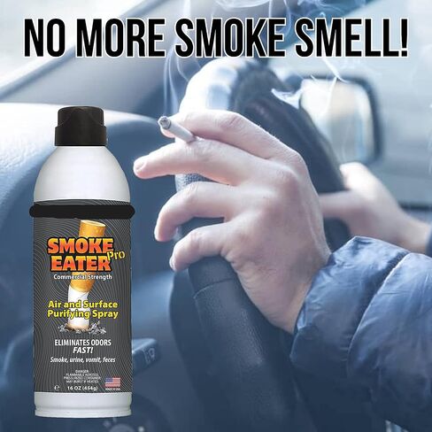 Smoke Eater Pro 16 oz Commercial Strength Fabric Odor Eliminator - Eradicates the Toughest Odors from any Apartment, Airbnb, Car - No More Smoke or Bad Food Smells Left Behind (Black Glacier) in Kuwait
