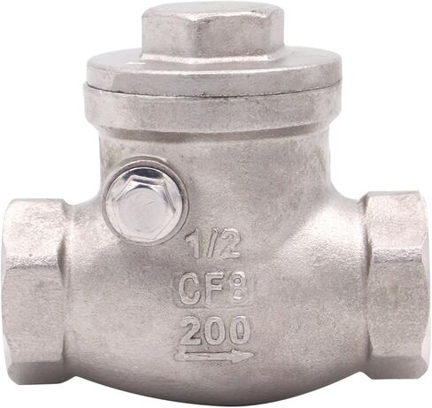 صمام فحص عمودي 1/2 بوصة من DERPIPE SUS304 صمام فحص محمل بنابض في الخط ضغط منخفض للتكسير CF8M WOG 1000 in Kuwait