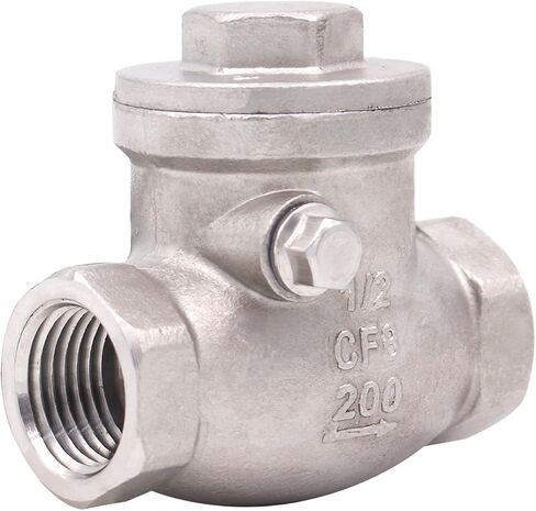 صمام فحص عمودي 1/2 بوصة من DERPIPE SUS304 صمام فحص محمل بنابض في الخط ضغط منخفض للتكسير CF8M WOG 1000 in Kuwait
