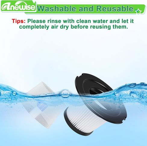 اينوايز 6 عبوات فلاتر هيبا للمكنسة الكهربائية اللاسلكية اورفيلد V20، متوافقة مع مكنسة موسو K17 اللاسلكية ومكنسة كهربائية لاسلكية A18 نيكوار، 18 كيلو باسكال، ليست لموسو كيه 17 برو او ميني فاك in Kuwait