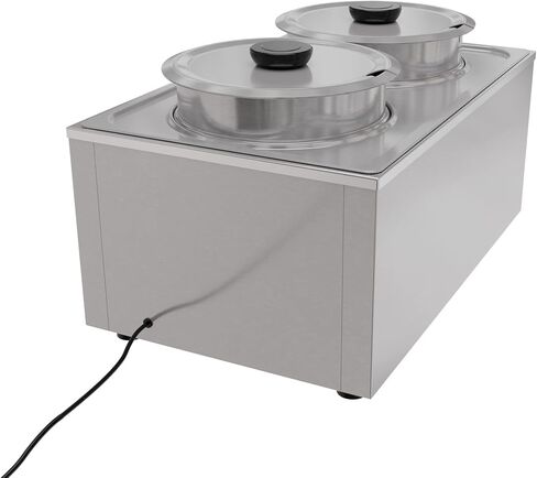 KoolMore Commercial Bain Marie Countertop Food Warmer, Soup Station, and Buffet Table Server with Two Serving Pots and Tap, Stainless-Steel Steamer with Auto Shut Off (CFW-4T), Silver in Kuwait