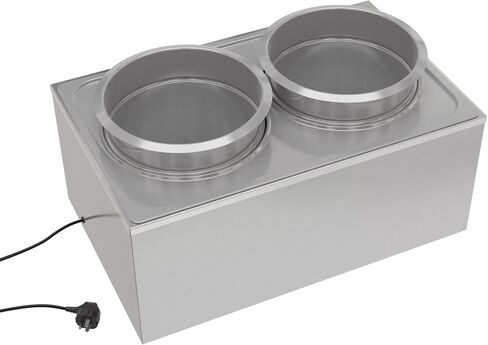 KoolMore Commercial Bain Marie Countertop Food Warmer, Soup Station, and Buffet Table Server with Two Serving Pots and Tap, Stainless-Steel Steamer with Auto Shut Off (CFW-4T), Silver in Kuwait