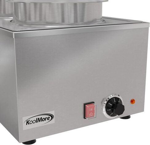 KoolMore Commercial Bain Marie Countertop Food Warmer, Soup Station, and Buffet Table Server with Two Serving Pots and Tap, Stainless-Steel Steamer with Auto Shut Off (CFW-4T), Silver in Kuwait