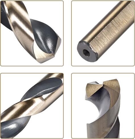 uxcell Reduced Shank Drill Bit Set, 20mm 22mm Titanium Nitride Coated High Speed Steel 4341 Tri-Flat Shank Drilling Tool for Stainless Steel Alloy Copper, 2pcs in Saudi Arabia