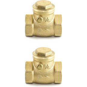 QWORK 2 حزمة 3/4 "أنثى موضوع النحاس صمام الاختيار الأفقي DN20 - 232 رطل لكل بوصة مربعة في اتجاه واحد غير عودة صمام الاختيار لمنع تدفق المياه in Kuwait