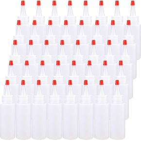 عبوة من 40 عبوة من زجاجات بهارات بلاستيكية مضغوطة بسعة 59 مل مع أغطية رأس حمراء، زجاجات صغيرة فارغة قابلة لإعادة التعبئة للتلويج، تزيين البسكويت، الصلصات، التوابل والفنون، الحرف اليدوية in Kuwait