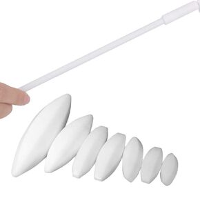 Buytra 7 قطع قضبان تحريك مغناطيسية على شكل بيضة - خلاط تحريك مغناطيسي PTFE وقضيب تحريك مغناطيسي 11.8 بوصة، أبيض in Kuwait