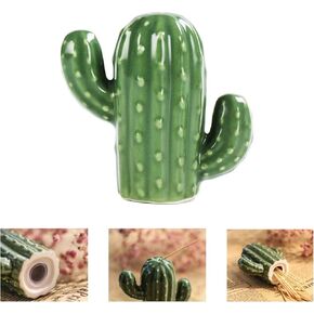 علب حامل أعواد الأسنان YILIUJIU تصميم موزع أعواد الأسنان الخزفية | حامل لطيف ومبتكر لهدايا رأس السنة وعيد الميلاد وعيد الميلاد (الصبار) in Kuwait