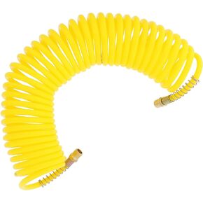 ABN Recoil Hose, 1/4in x 25ft – Portable Polyurethane Coil Hose for Air Compressor, Nailer, Sprayer, Staple Gun