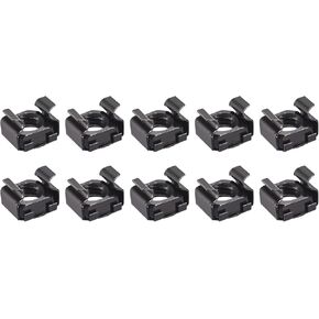 صواميل قفص METALLIXITY (M10x17mm) 10 قطع، أقفاص الأجهزة ذات الفتحات المربعة المطلية بالزنك والفولاذ الكربوني - لرف خزانة رف الخادم، أسود in Saudi Arabia