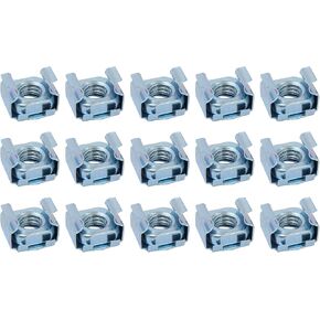 صواميل قفص METALLIXITY (M8x17mm) 15 قطعة، 65Mn رف فولاذي زنبركي مثبت بفتحة مربعة صواميل قفص - لرف خزانة رف الخادم، لون فضي in Kuwait