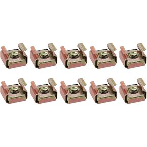 صواميل قفص METALLIXITY (M6x9mm) 13 قطعة، صواميل قفص معدنية بفتحة مربعة للتثبيت على الرف - لرف خزانة رف الخادم، لون برونزي in Saudi Arabia