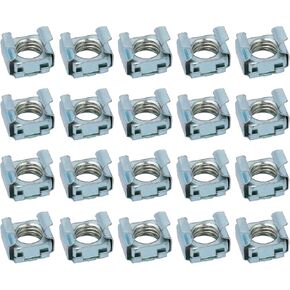 صواميل قفص METALLIXITY (M10x16.5mm) 20 قطعة، قفص الأجهزة ذو الفتحة المربعة المطلية بالزنك من الفولاذ الكربوني - لرف خزانة رف الخادم، لون فضي in Saudi Arabia