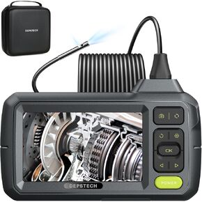 DEPSTECH عدسة مزدوجة Borescope، كاميرا فحص فيديو 0.21 بوصة، كاميرا منظار 1080P مع ضوء، كاميرا مجاري مع شاشة LCD مقاس 4.3 بوصة، 7 مصابيح LED، كابل شبه صلب بطول 16.5 قدم، بطاقة 32 جيجابايت in Kuwait