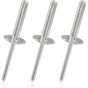 50Pcs Aluminum Tri-Fold Exploding Pop Rivets 3/16 Large Flange,3/16''x 1'' Large Head Tri Grip Pop Blind Rivets,Exploding Rivets for Kayak,Automotive & Furniture,Silver