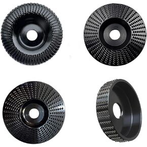 4 Pack Carbide Grinding Wheel Disc, Wood Carving Disc Set for 4" or 4 1/2" Angle Grinder with 5/8" Arbor, Angle Grinder Disc Set for Wood Cutting Shaping Polishing,(Black) in Kuwait