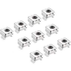 PATIKIL M5 Cage Nuts 201 Stainless Steel for Server Rack Cabinets, Silver Tone Pack of 30