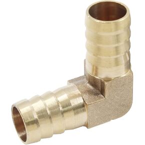 5Pcs 1/4 Inch Brass Hose Barb Elbow 90 Degree L Right Angle Elbow 6mm Hose ID Barb Reducer Union Water/Fuel/Air