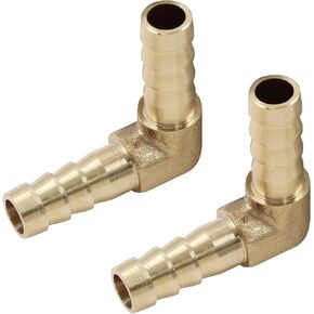 5Pcs 1/4 Inch Brass Hose Barb Elbow 90 Degree L Right Angle Elbow 6mm Hose ID Barb Reducer Union Water/Fuel/Air in Kuwait