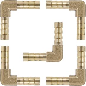 5Pcs 1/4 Inch Brass Hose Barb Elbow 90 Degree L Right Angle Elbow 6mm Hose ID Barb Reducer Union Water/Fuel/Air in Kuwait