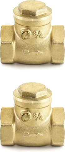 QWORK 2 حزمة 3/4 "أنثى موضوع النحاس صمام الاختيار الأفقي DN20 - 232 رطل لكل بوصة مربعة في اتجاه واحد غير عودة صمام الاختيار لمنع تدفق المياه in Kuwait