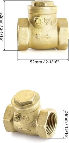 QWORK 2 حزمة 3/4 "أنثى موضوع النحاس صمام الاختيار الأفقي DN20 - 232 رطل لكل بوصة مربعة في اتجاه واحد غير عودة صمام الاختيار لمنع تدفق المياه in Kuwait