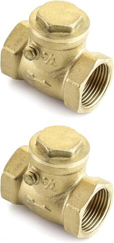 QWORK 2 حزمة 3/4 "أنثى موضوع النحاس صمام الاختيار الأفقي DN20 - 232 رطل لكل بوصة مربعة في اتجاه واحد غير عودة صمام الاختيار لمنع تدفق المياه in Kuwait