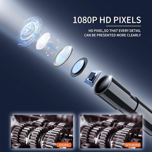 Daxiongmao Borescope, Endoscope Camera with Light, IP67 Waterproof Endoscope, 1080P HD Inspection Camera, Borescope Camera with Light, Snake Camera, 50ft Endoscope Camera, Gadgets for Men (4.3") in Kuwait