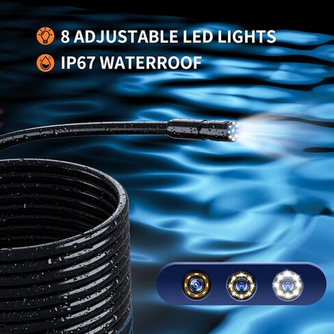 Daxiongmao Borescope, Endoscope Camera with Light, IP67 Waterproof Endoscope, 1080P HD Inspection Camera, Borescope Camera with Light, Snake Camera, 50ft Endoscope Camera, Gadgets for Men (4.3") in Kuwait