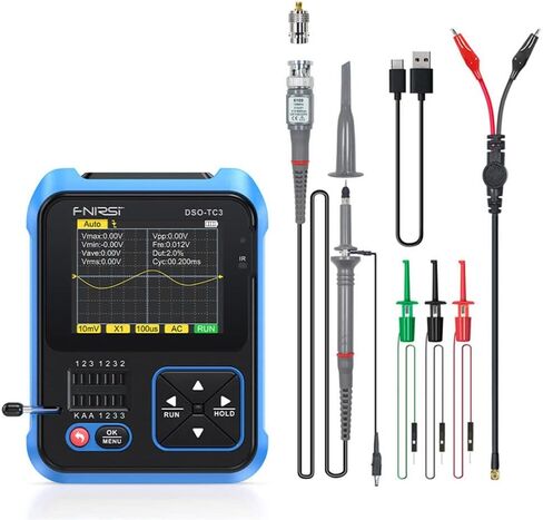 DSO-TC3 راسم الذبذبات الرقمي، مجموعة راسم الذبذبات الرقمي المحمول، 3 في 1 راسم الذبذبات المحمول ومولد إشارة DDS واختبار الترانزستور، عرض النطاق الترددي 500 كيلو هرتز، معدل أخذ العينات 10 مللي ثانية في الثانية، 6 أنواع من الأشكال الموجية in Kuwait