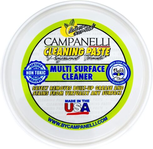 Campanelli's Cleaning Paste - Professional Formula Multi-Surface Cleaner & Polish - Safe, Eco-Friendly, Non-Toxic, Natural Multi-Purpose Cleaning Product - No Bleach or Solvents - No Residue (12 oz) in Saudi Arabia