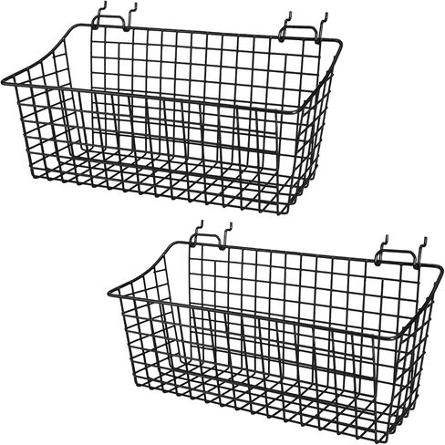 4 عبوات من سلال Pegboard، وخطافات أرفف معدنية حتى 1/8 بوصة و1/4 بوصة من ألواح ربط الفتحات، ومجموعة صناديق سلال لوح ربط بيضاء - أدوات تنظيم ملحقات منضدة العمل، ملحقات منظم مثبتة على الحائط للتخزين في المرآب in Kuwait