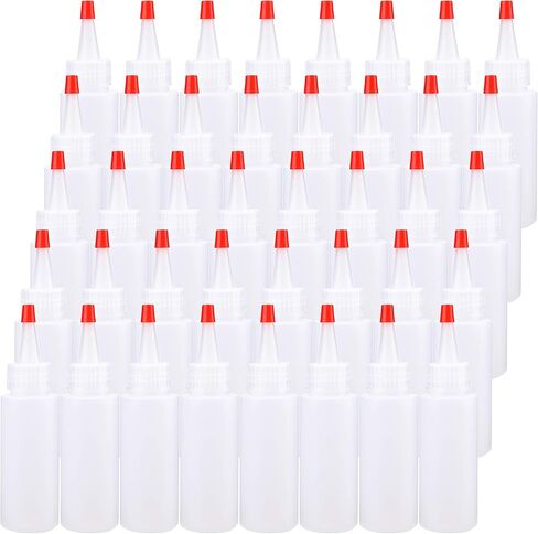 عبوة من 40 عبوة من زجاجات بهارات بلاستيكية مضغوطة بسعة 59 مل مع أغطية رأس حمراء، زجاجات صغيرة فارغة قابلة لإعادة التعبئة للتلويج، تزيين البسكويت، الصلصات، التوابل والفنون، الحرف اليدوية in Kuwait