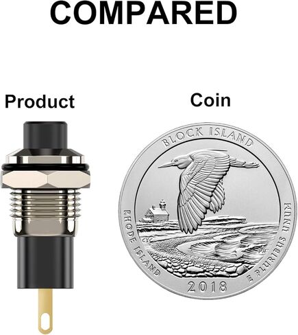 مفتاح زر الضغط DIYhz، مفاتيح صغيرة ذاتية القفل بإغلاق 10 مم دائرية DC24V 0.5A غطاء أسود 5 قطع in Kuwait
