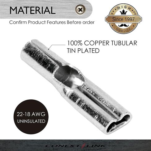 Conext Link QDUF-110R25 غير معزول مجراف سريع القطع الطرفي سلك كهربائي موصل تجعيد أنثى 25 حزمة (0.110 بوصة، مقياس 22-18) (17200) in Saudi Arabia
