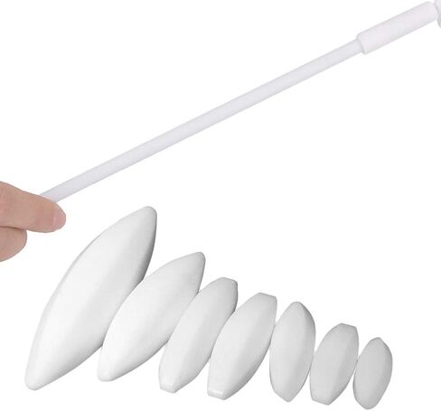 Buytra 7 قطع قضبان تحريك مغناطيسية على شكل بيضة - خلاط تحريك مغناطيسي PTFE وقضيب تحريك مغناطيسي 11.8 بوصة، أبيض in Kuwait