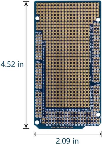 Treedix 5 pcs Prototype Shield Board Compatible with Arduino Mega 2560 Solderable Universal BreadBoard PCB Double Sided Tinned Gold Plated Holes in Saudi Arabia