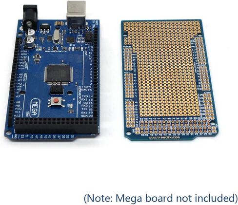 Treedix 5 pcs Prototype Shield Board Compatible with Arduino Mega 2560 Solderable Universal BreadBoard PCB Double Sided Tinned Gold Plated Holes in Saudi Arabia