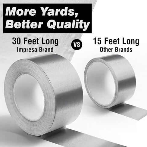 [30 قدم] شريط مقاوم للحرارة من رقائق الالومنيوم للمعادن والبلاستيك والزجاج - 10 ياردات، سمك 0.15 ملم، عرض 1.5 انش، شريط فرن، شريط مجفف، شريط شواء in Kuwait