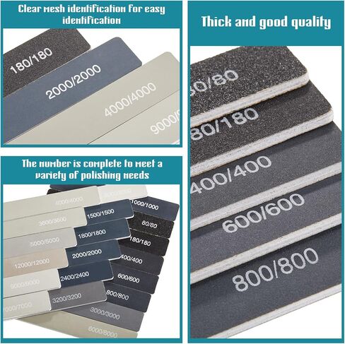 20 قطعة من عصي الصنفرة للنماذج البلاستيكية، ادوات عصي الصنفرة والتلميع، نموذج صغير لتلميع ورق الصنفرة، عصي صنفرة صغيرة للاصابع، متنوعة للحرف اليدوية للهواة والمبتدئين in Kuwait