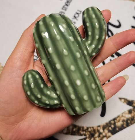 علب حامل أعواد الأسنان YILIUJIU تصميم موزع أعواد الأسنان الخزفية | حامل لطيف ومبتكر لهدايا رأس السنة وعيد الميلاد وعيد الميلاد (الصبار) in Kuwait