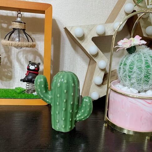 علب حامل أعواد الأسنان YILIUJIU تصميم موزع أعواد الأسنان الخزفية | حامل لطيف ومبتكر لهدايا رأس السنة وعيد الميلاد وعيد الميلاد (الصبار) in Kuwait