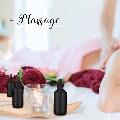 50 عبوة من زجاجات قطارة زجاجية سوداء سعة 4 اونصة قابلة لاعادة الملء مع قطارة دائرية لتوزيع الزيوت العطرية والعطور والمختبر والسفر والمنزل in Kuwait